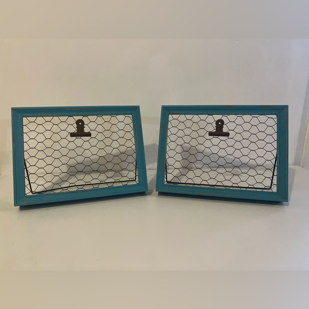 Teal Chicken Wire Frames